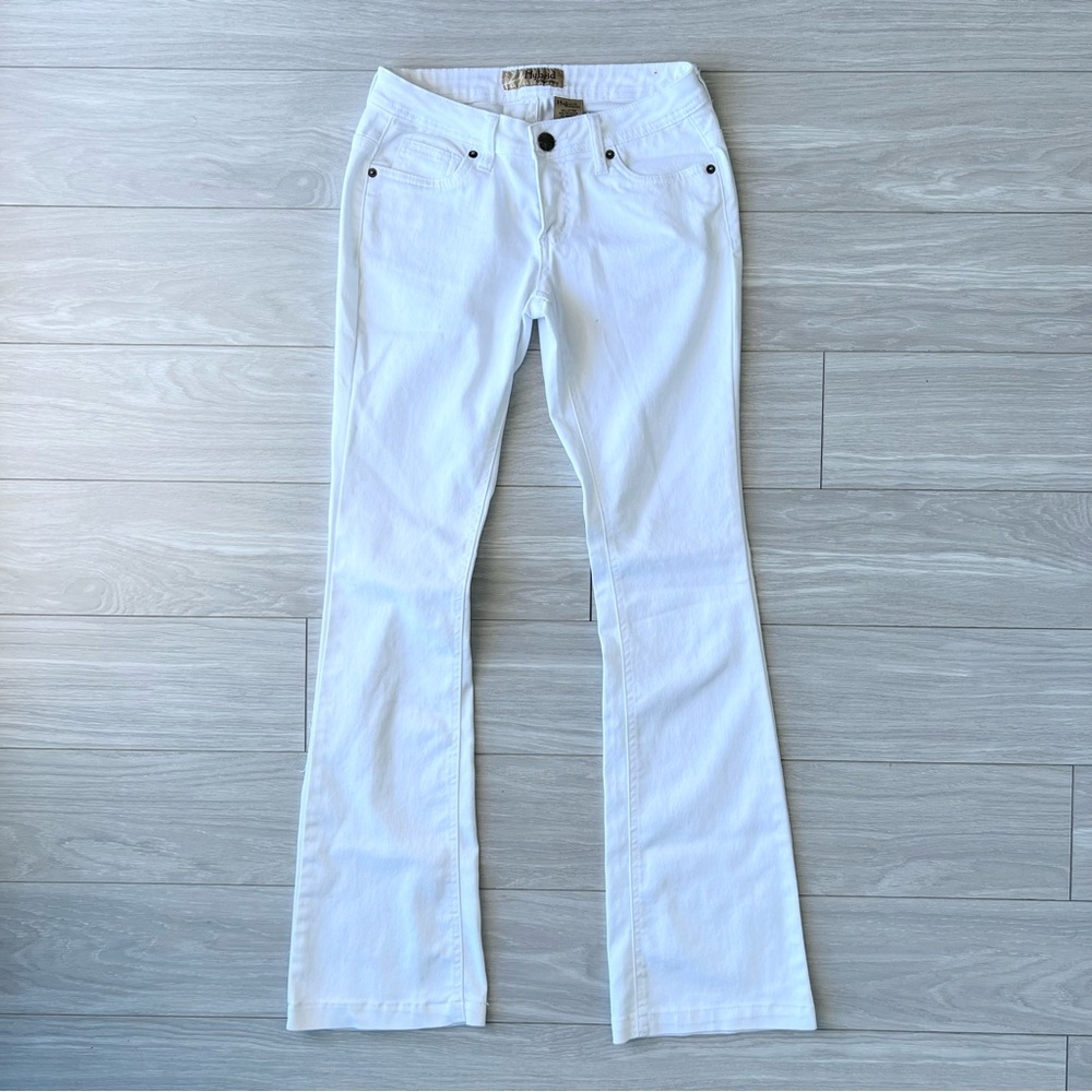 HYBRID Women's White Premium Stretch Slim Boot Cut Denim Flare Jean